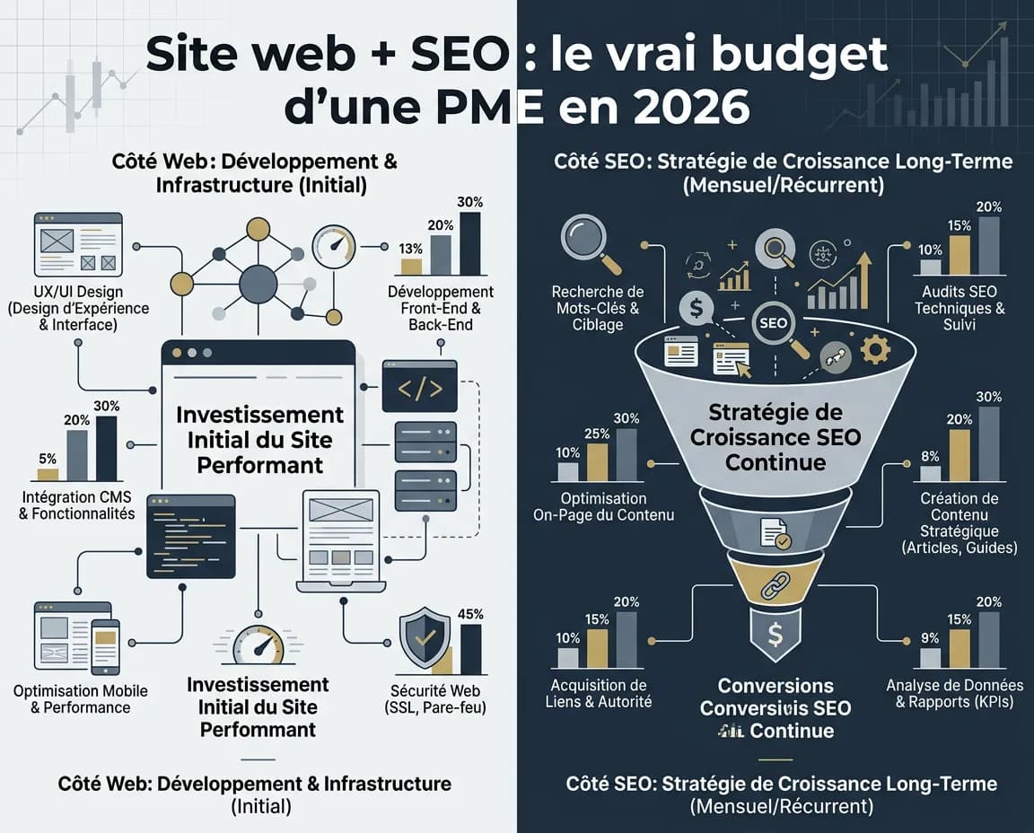 Site web + SEO : le vrai budget d'une PME en 2026